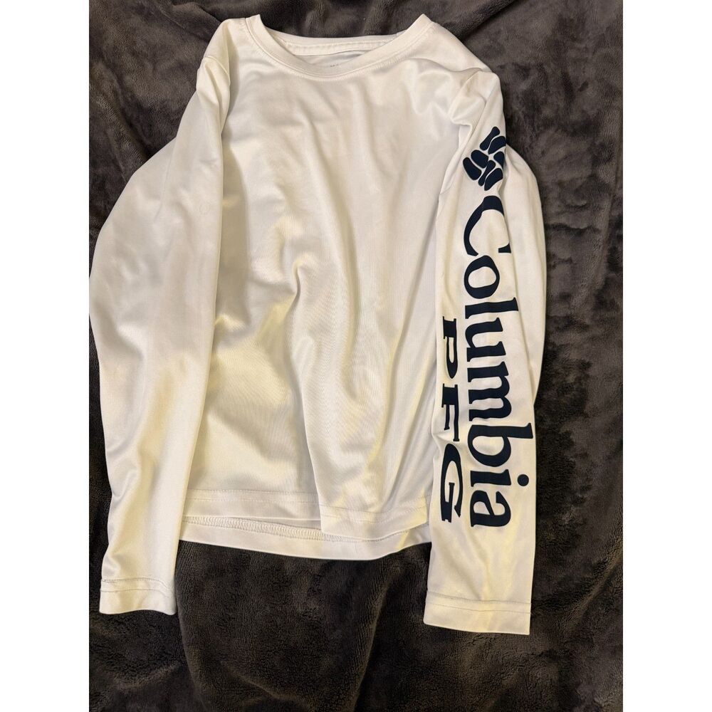 Columbia PFG Youth Long Sleeve Performance Shirt – White – Size S (8)